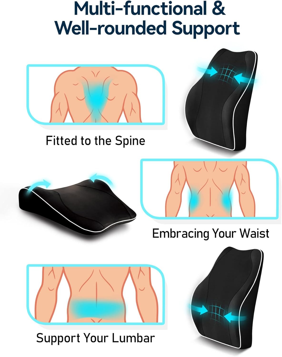 TRAVEL EASE Ergonomic Lumbar Support Cushion