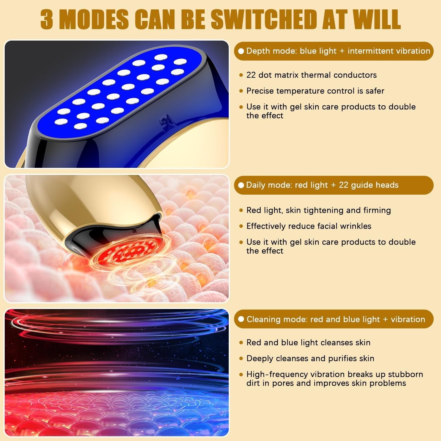 Electric collagen beauty device, colored light massage device